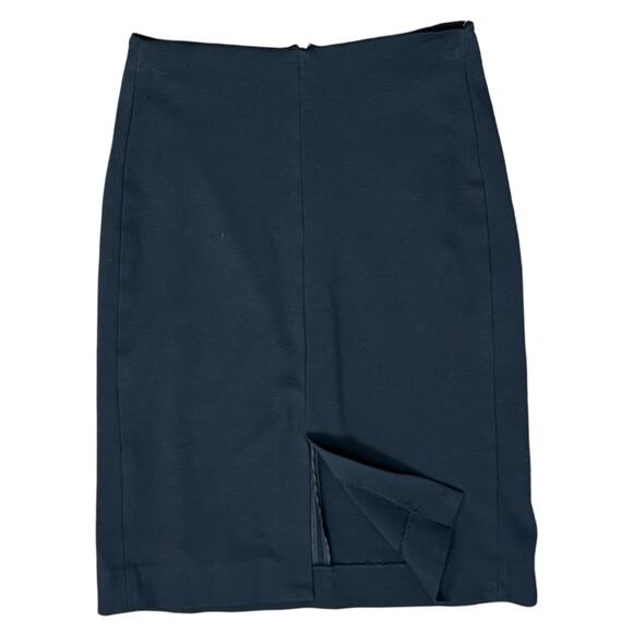 MM LaFleur Navy Blue Greenpoint Center Back Zip Pencil Skirt Front Slit Size 6 - Picture 3 of 8